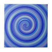 Extravagante Blauspirale Fliese (Vorderseite)