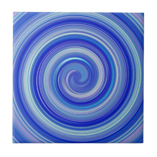 Extravagante Blauspirale Fliese