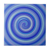 Extravagante Blauspirale Fliese (Vorderseite)