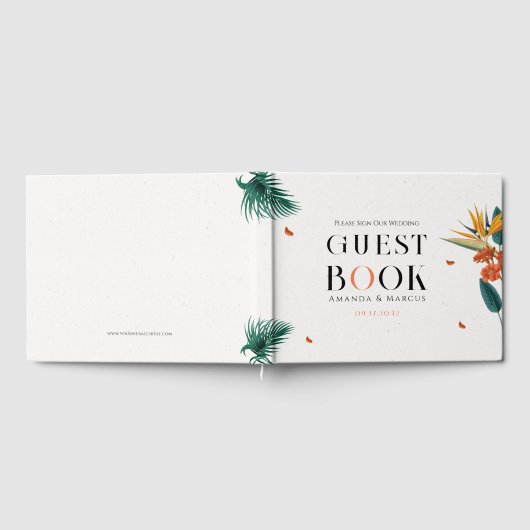 Extravagante Blume Hochzeit Gästebuch (Voll)