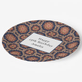 Extravagante Blume und Star-Formen-Muster Geburtst Pappteller (Schrägansicht)