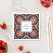 Extravagante Blume und Star-Formen-Muster Geburtst Serviette (Beispiel)