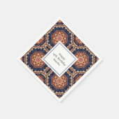 Extravagante Blume und Star-Formen-Muster Geburtst Serviette (Ecke)