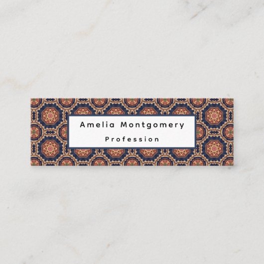 Extravagante Blume und Star Shapes Mini Visitenkarte (Vorderseite)