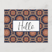 Extravagante Blume und Sternen-Muster Hallo Postkarte (Vorderseite)