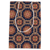 Extravagante Blume und Sternen-Muster Mittlere Geschenktüte (Rückseite)