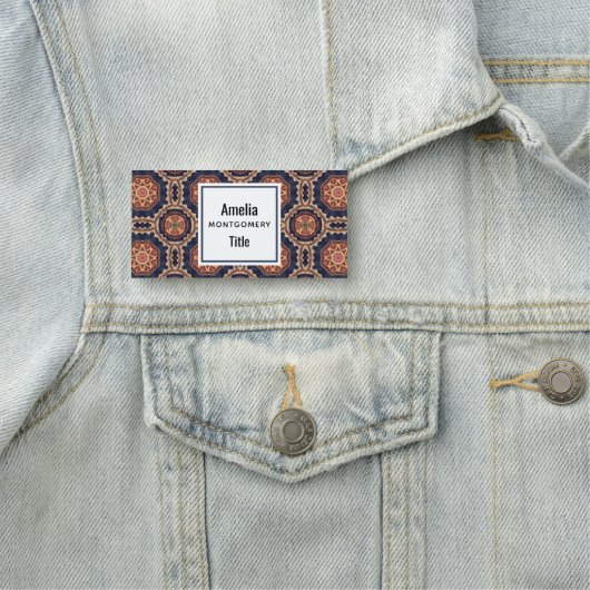 Extravagante Blume und Sternen-Muster Namensschild (Beispiel)