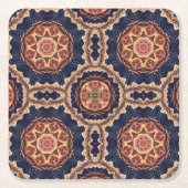 Extravagante Blume und Sternen-Muster Rechteckiger Pappuntersetzer (Vorderseite)