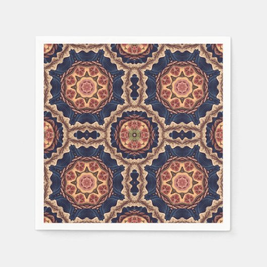 Extravagante Blume und Sternen-Muster Serviette (Vorderseite)