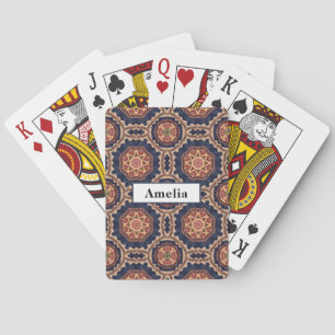 Extravagante Blume und Sternen-Muster Spielkarten