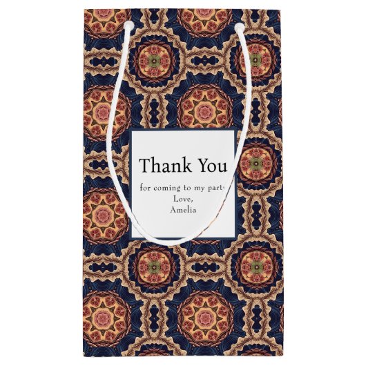 Extravagante Blume und Sternmuster Vielen Dank Kleine Geschenktüte (Rückseite)