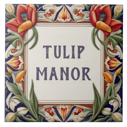 Extravagante Blumenbezeichnungen Schild Plaque Fliese (Vorderseite)