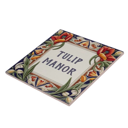 Extravagante Blumenbezeichnungen Schild Plaque Fliese (Seite)