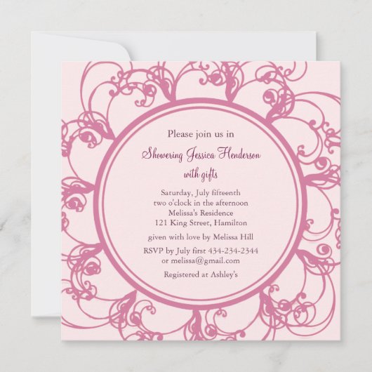 Extravagante Blumendusche Einladung (Vorderseite)