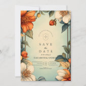 Extravagante Blumenhochzeit Jugendstil Save The Date (Vorderseite)