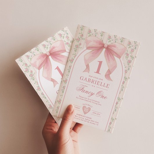 Extravagante Blush Bow eine Liebe Shack 1. Geburts Einladung