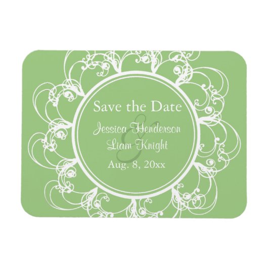 Extravagante Blüte Speichern Sie das Datumsfenster Magnet (Horizontal)