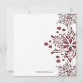 Extravagante Burgund Jewel Snowflakes Einladung (Rückseite)