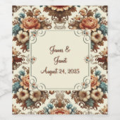 Extravagante Buttercreme-Flora individuell anpassb Weinetikett (Einzelnes Label)