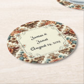 Extravagante Buttercreme Floral Anpassbarer Unters Runder Pappuntersetzer (Angewinkelt)