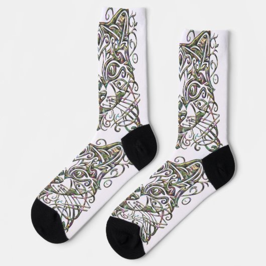 Extravagante Cat Abalone Socken (Linkes Detail)