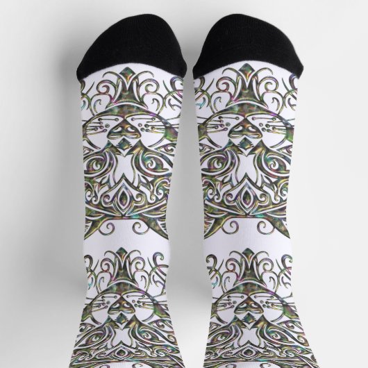 Extravagante Cat Abalone Socken (Oben)