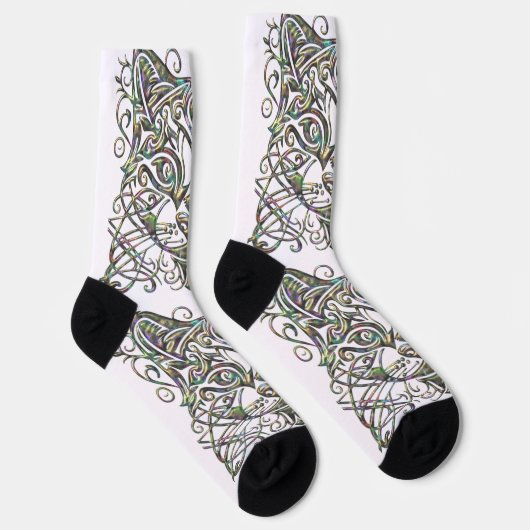 Extravagante Cat Abalone Socken (Rechts)