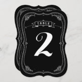 Extravagante Chalkboard Vintage Wedding Tischnumme Einladung (Vorne/Hinten)