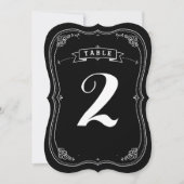 Extravagante Chalkboard Vintage Wedding Tischnumme Einladung (Vorderseite)