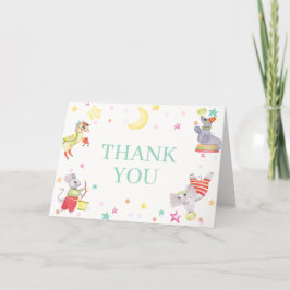 Extravagante Circus Karneval Animals Kinderdusche Dankeskarte