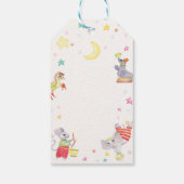 Extravagante Circus Karneval Animals Kinderdusche Geschenkanhänger (Rückseite)