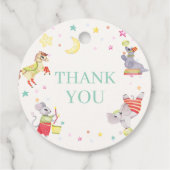 Extravagante Circus Karneval Animals Kinderdusche Geschenkanhänger (Rückseite)