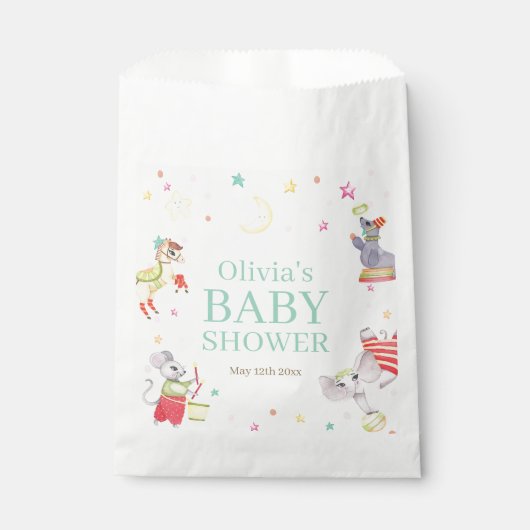 Extravagante Circus Karneval Animals Kinderdusche Geschenktütchen (Vorderseite)