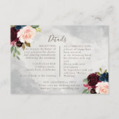 Extravagante Classic Rose Peony Blume Hochzeitdeta Begleitkarte (Vorderseite)