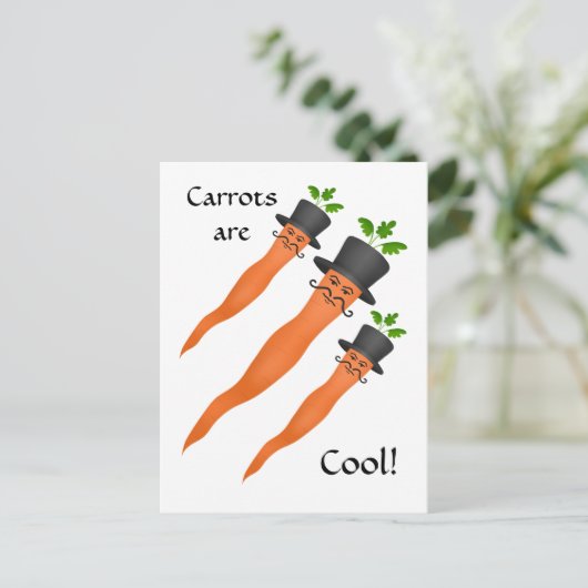 Extravagante coole Karotten Postkarte (Stehend Vorderseite)