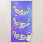 Extravagante Crescent Moons gegenüber hellen Farbe Strandtuch (Vorderseite)