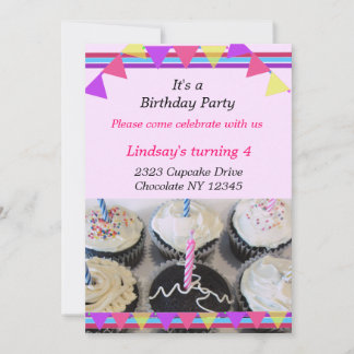 Extravagante Cupcakes Geburtstagsparty Einladung