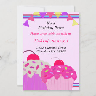 Extravagante Cupcakes Geburtstagsparty Einladung