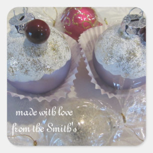 Extravagante Cupcakes Quadratischer Aufkleber