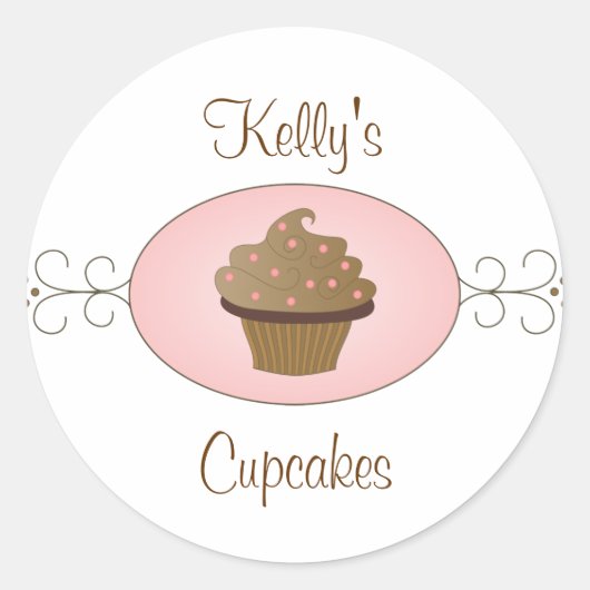Extravagante Cupcakes Runder Aufkleber (Vorderseite)