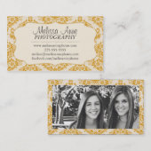 Extravagante Damast-Fotografie Visitenkarte (Vorne/Hinten)