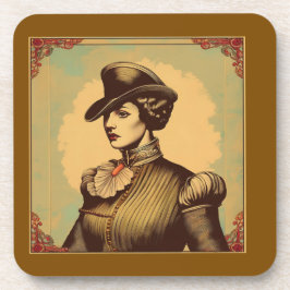 Extravagante Dame in zeitgenössischem Kostüm Getränkeuntersetzer