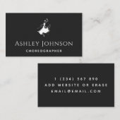 Extravagante Dancer Silhouette Choreografie Visitenkarte (Vorne/Hinten)