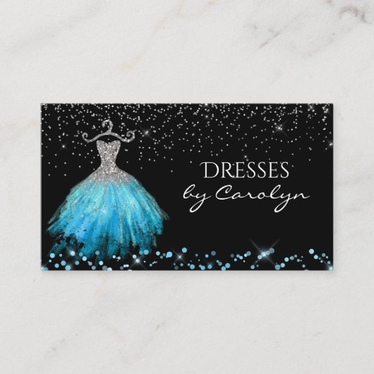 Extravagante Dress Tailor Glittery Business Card Visitenkarte (Vorderseite)