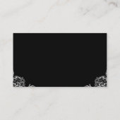 Extravagante Ecke mit schwarzem Hintergrund Visitenkarte (Rückseite)