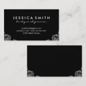 Extravagante Ecke mit schwarzem Hintergrund Visitenkarte (Vorne/Hinten)