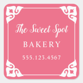 Extravagante Ecken mit benutzerdefinierten Farbauf Quadratischer Aufkleber