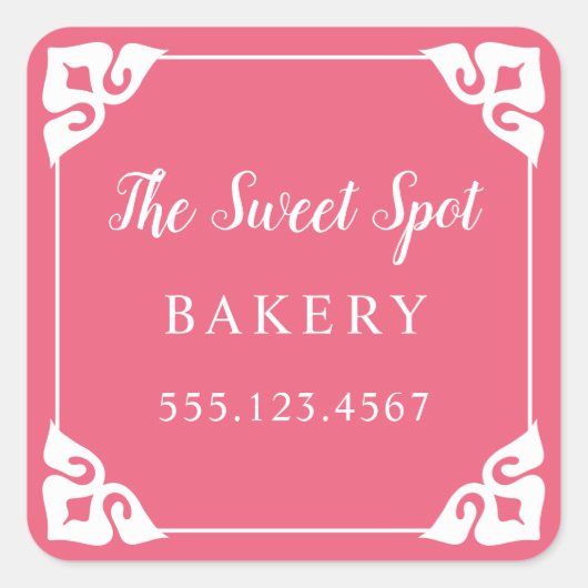 Extravagante Ecken mit benutzerdefinierten Farbauf Quadratischer Aufkleber (Vorderseite)