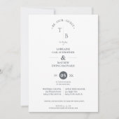 Extravagante Einfache Chic-Initials Modernes Foto Einladung (Vorderseite)