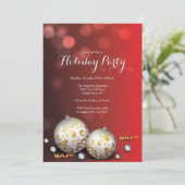 Extravagante Einladung zu Rot-Bokeh-Lichtern (Stehend Vorderseite)